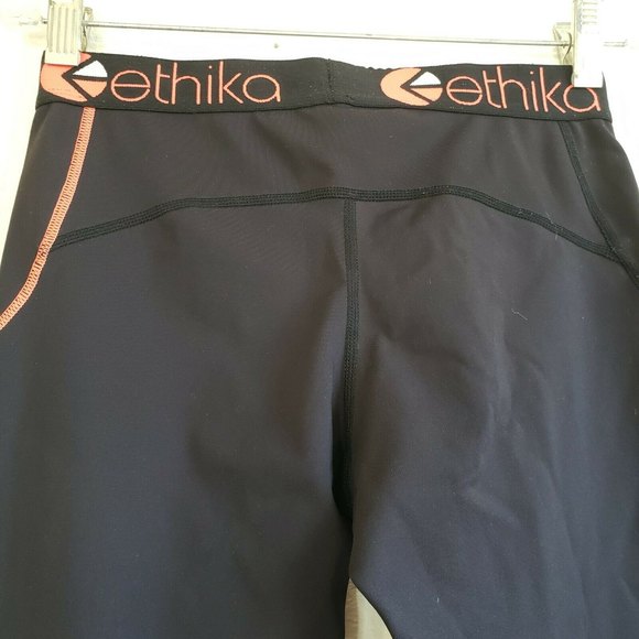 Ethika Performance 3/4 Pants Womens Size Small Black Neon Orang Subzero Seamless - Picture 5 of 10